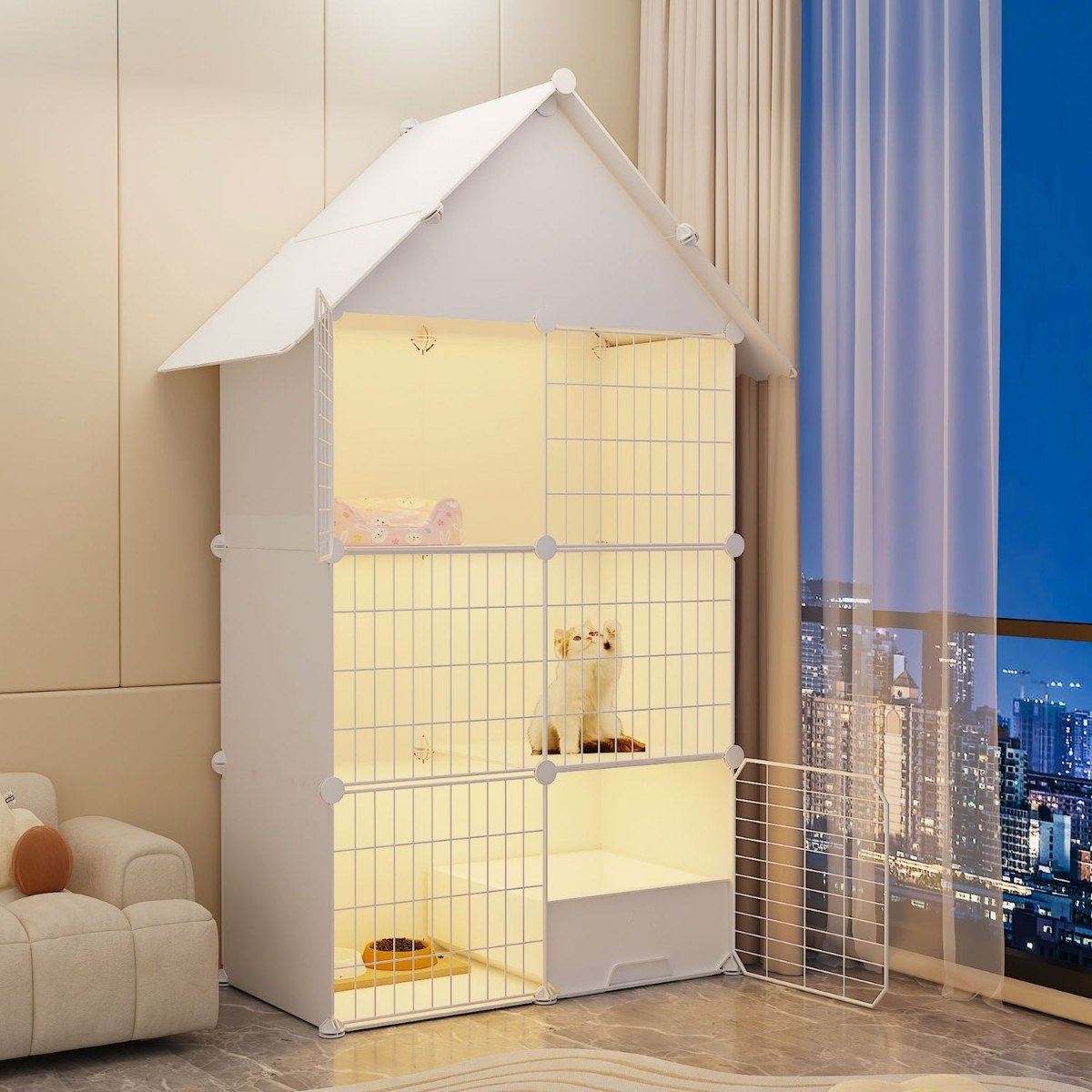 猫别墅带厕所抽屉式一体室内家用猫窝猫笼猫咪猫屋猫柜猫舍猫空笼,淘宝优惠券,粉丝福利购,淘宝优惠卷