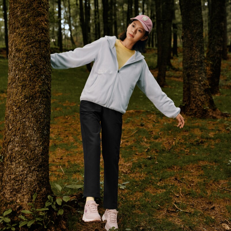 Skechers斯凯奇女子秋冬新款加绒保暖摇粒绒连帽运动外套P423W071,淘宝优惠券,粉丝福利购,淘宝优惠卷