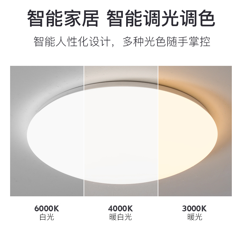 LED圆形吸顶灯简约客厅卧室灯阳台过道灯玄关办公灯工程全白灯具