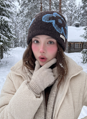户外针织冷帽子大头登山川西雪山
