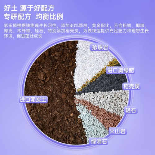 彩乐植铁线莲专用土基质营养土栽培有机盆栽进口泥炭火山石稻壳炭 - 图1