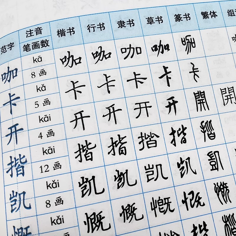 常用汉字钢笔五体字典 书法技法书法爱好者工具书字帖教程常用字查阅字典 拼音查字九体书法实用字典古代文字毛笔行楷篆书繁体 - 图0