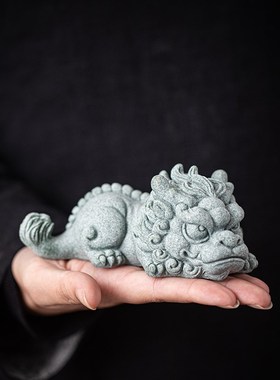 速发新面式招财貔貅桌中茶宠摆件可养茶玩创居家意鱼缸造景茶桌装