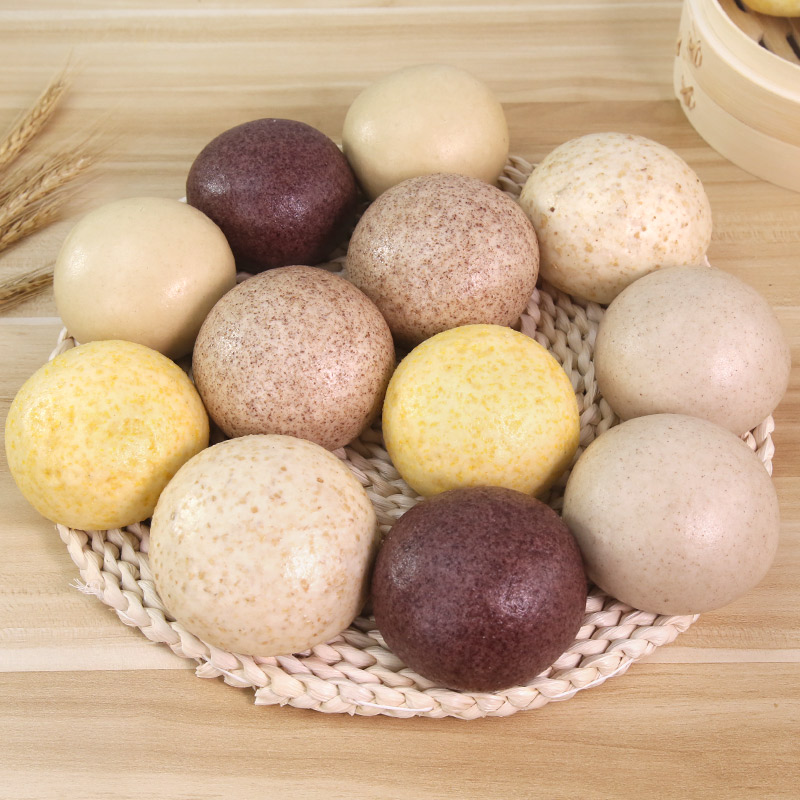 山东特产手工荞麦全麦五谷纯粗粮馒头主食即食杂粮馒头 - 图1