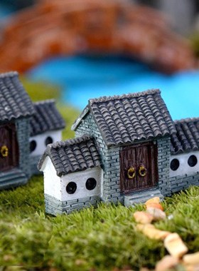 速发微品饰迷你古代建筑中式朱门牌楼城门房子树脂造景盆景装观景