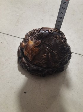速发古玩铜器收藏仿古铜香炉狐狸香薰炉鎏金炉家用客厅茶道装饰摆
