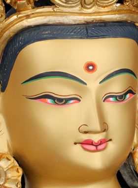 速发地藏王菩萨佛像摆件台铜尼泊尔古色鎏金银藏传密宗佛黄供奉01