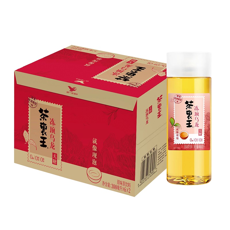 统一茶里王冻顶乌龙茶生榨绿茶无糖茶饮料0糖0脂0卡300ml*12瓶 - 图1
