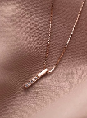 长条几何一字项链女简约