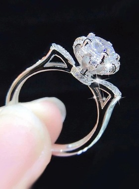 群镶猫耳朵戒指甜美小众设计