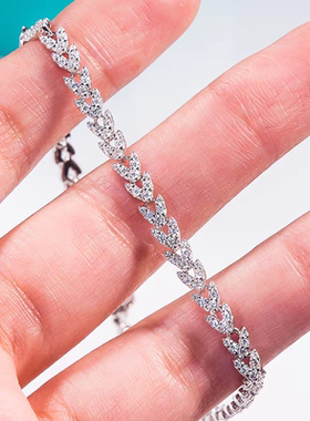 满钻超闪麦穗麻花手链气质