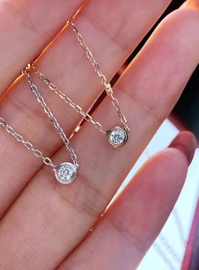 简约飞碟双层泡泡项链mini钻