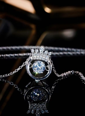 莫桑石皇冠灵动项链设计感