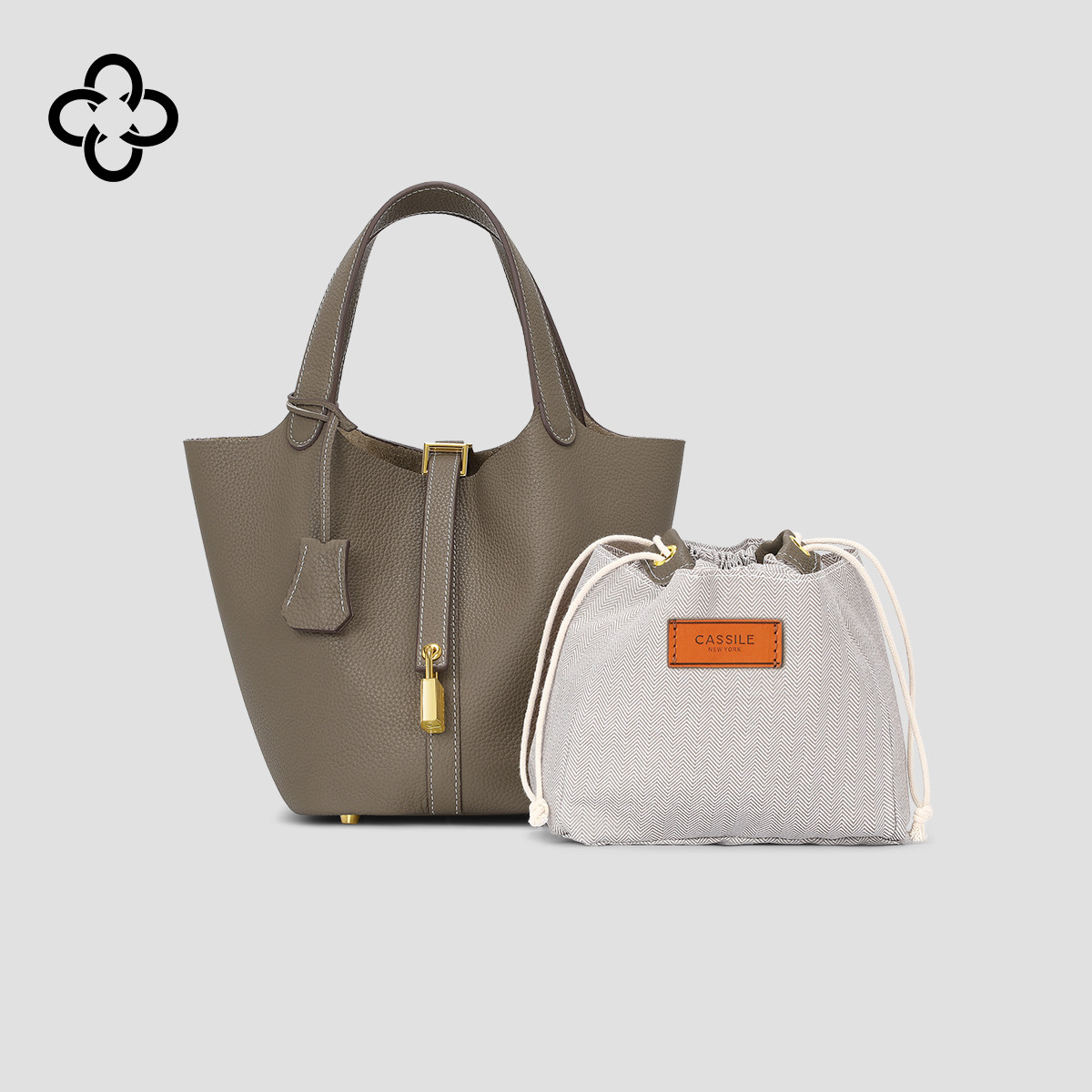 CASSILE卡思乐小水桶包女2025新款高级感真牛皮菜篮子手提包通勤,淘宝优惠券,粉丝福利购,淘宝优惠卷