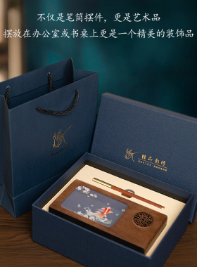 绣美刺绣新中式熊猫笔筒摆件