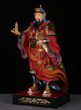 托塔李天王神像家用供奉客厅中式摆放树脂陈塘关李靖佛像道家摆件