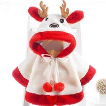 Female Treasure Cape Jacket Baby Cloak Baby Cloak Autumn Winter Money small month-old Baby Christmas girl plush clothes 2 years 1 year old