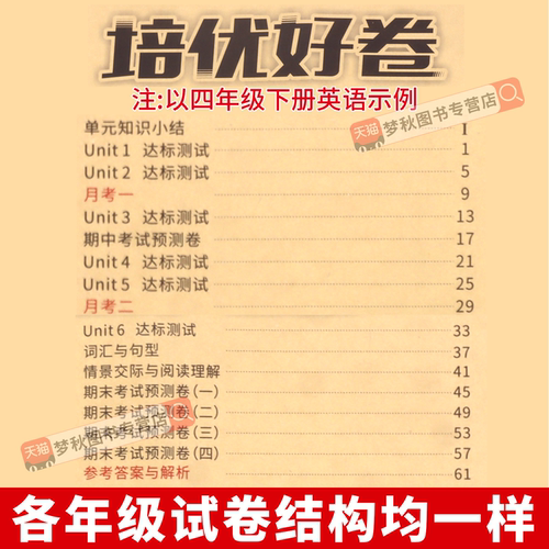 外研版三年级起点英语试卷测试卷全套教辅书小学三年级四五六年级上册下册期末冲刺100分活页单元卷同步练习册专项训练真题外研社 - 图2