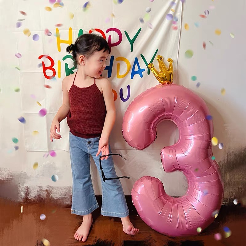 40寸大号蓝色数字气球男女孩宝宝拍照三周岁儿童生日装饰场景布置-图2