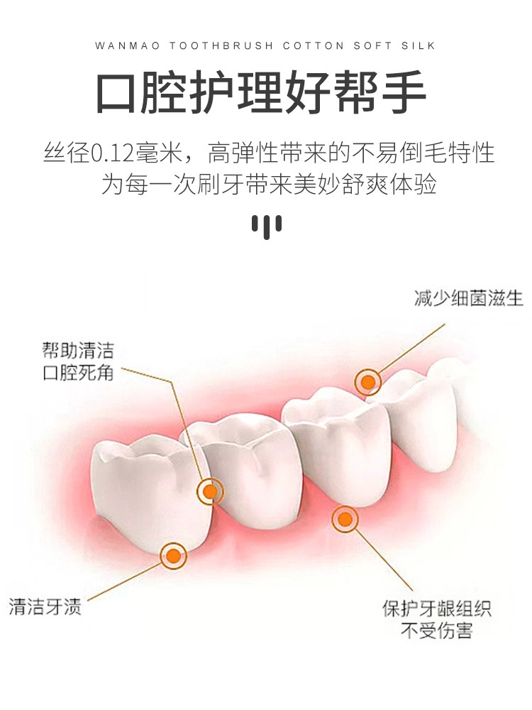 65孔日系宽头牙刷 软毛4支成人家庭装大头宽幅护龈抑菌沐暄旗舰店 - 图2