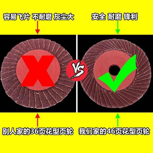 新款百叶片百叶轮花叶百页打磨片角磨机抛光不锈钢金属磨片320软-图2