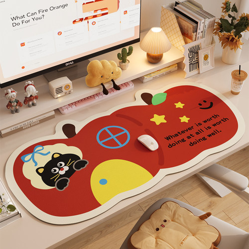 鼠标垫子女生高颜值超大号卡通可爱办公电脑桌垫定制书桌垫子防滑 - 图0