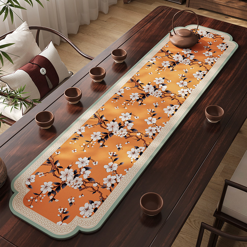 新中式茶席茶台防水禅意桌旗中国风茶巾茶盘垫布免洗高端长条桌布,淘宝优惠券,粉丝福利购,淘宝优惠卷
