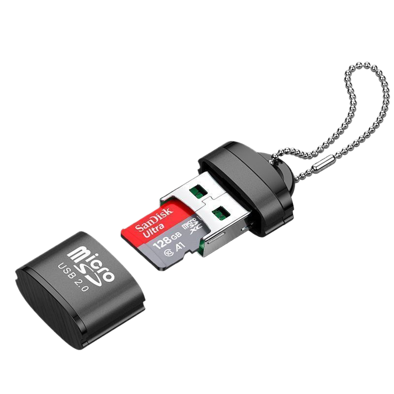 usb2.0高速读卡器手机TFSD内存卡车载音响U盘MP3/4迷你下载转换器内存卡TF卡行车记录仪读卡器小型车载USB-图0