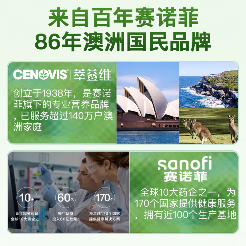 澳洲直邮Cenovis萃益维补铁片补气养血贫血孕妇补铁剂维生素80片