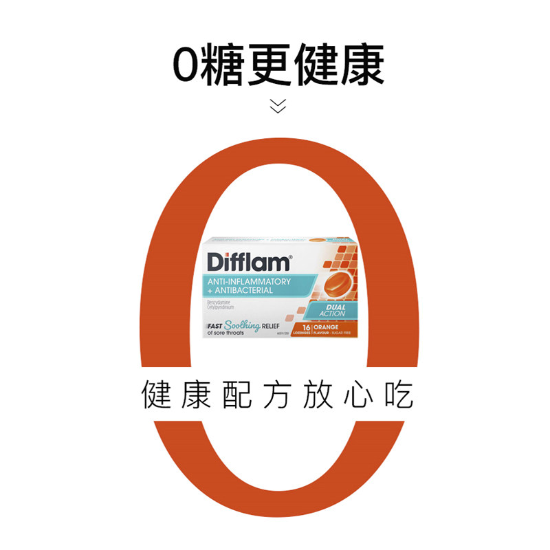 difflam蜜桔缓解喉咙疼痛16润喉糖 TomLanePharmacy海外国际耳鼻喉药品
