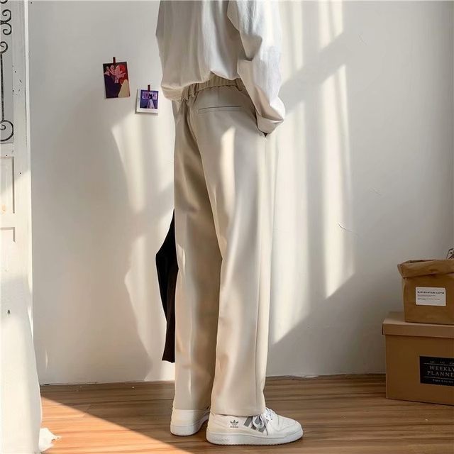 2024 Summer Small Suit Men's Straight Loose Pants Hong Kong Style Versatile Casual Pants Korean Edition Trendy and Trendy Suit Pants