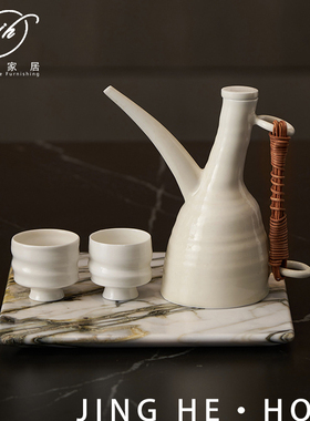 新中式样板房层架书籍烛台果盘