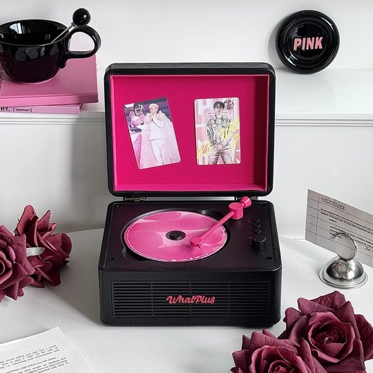 WhatPlus问加C300cd机蓝牙音响一体播放器唱片机复古礼物黑粉限量