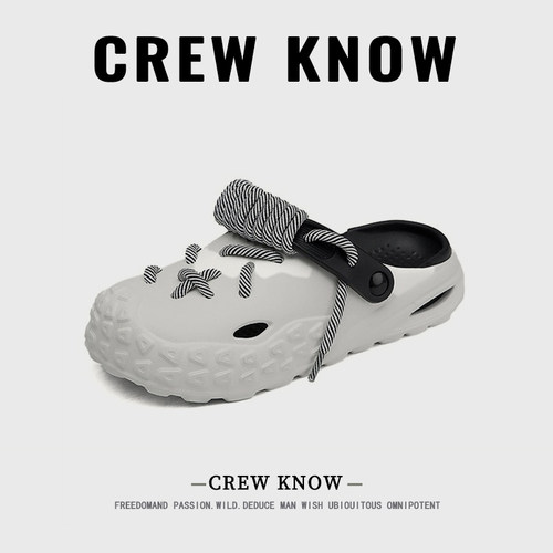 CREW KNOW时尚男鞋~2026夏季新原创洞洞鞋男趣味鞋带包头 - 图3