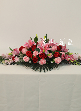 会议桌花商务台花办公会议室桌花