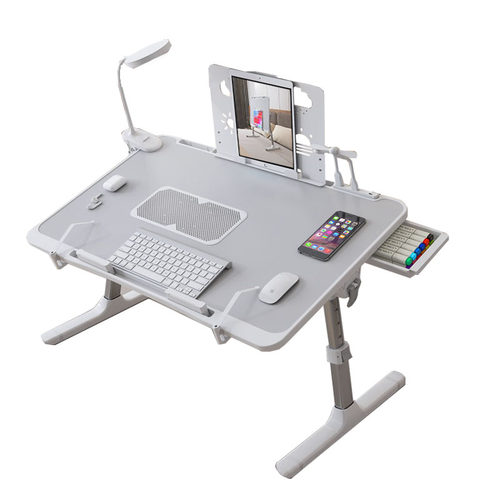床上小桌电脑支架学习折叠桌手动升降桌车上移动桌寝室宿舍学生桌 - 图3