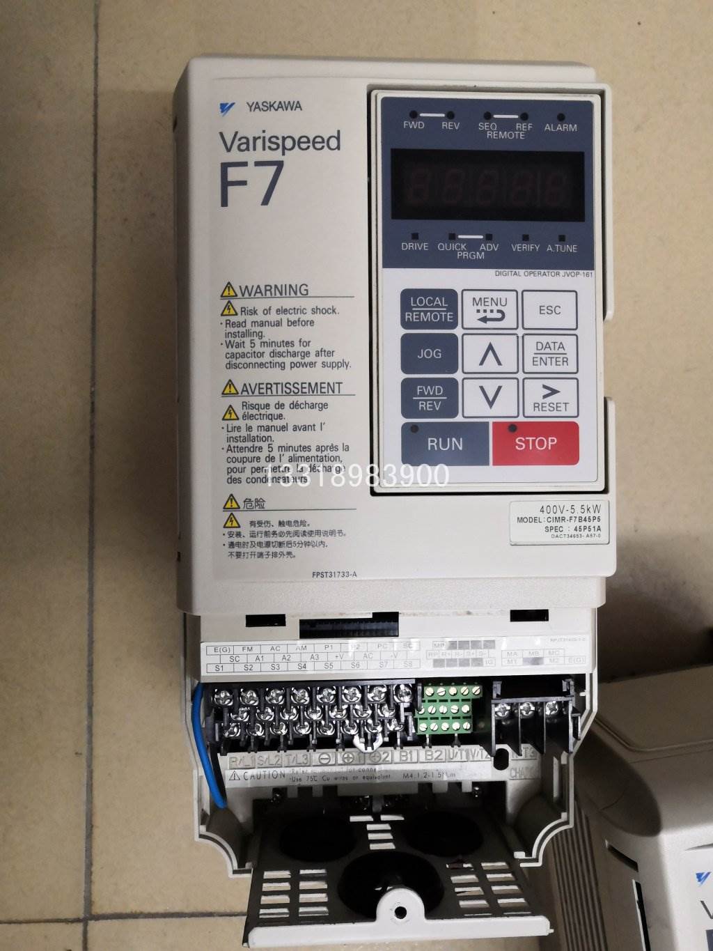 安川F7变频器CIMR-F7A40P7/1P5/2P2/3P7/5P5原装拆机380V测试包好 - 图0