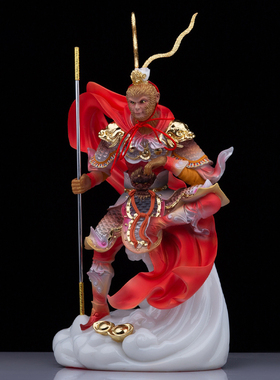 齐天大圣孙悟空摆件树脂汉白玉客厅供奉斗战胜佛中式家居桌面装饰