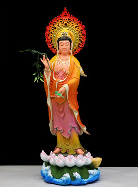 西方三圣佛像观世音菩萨大势至菩萨阿弥陀佛佛堂家用佛像供奉摆件