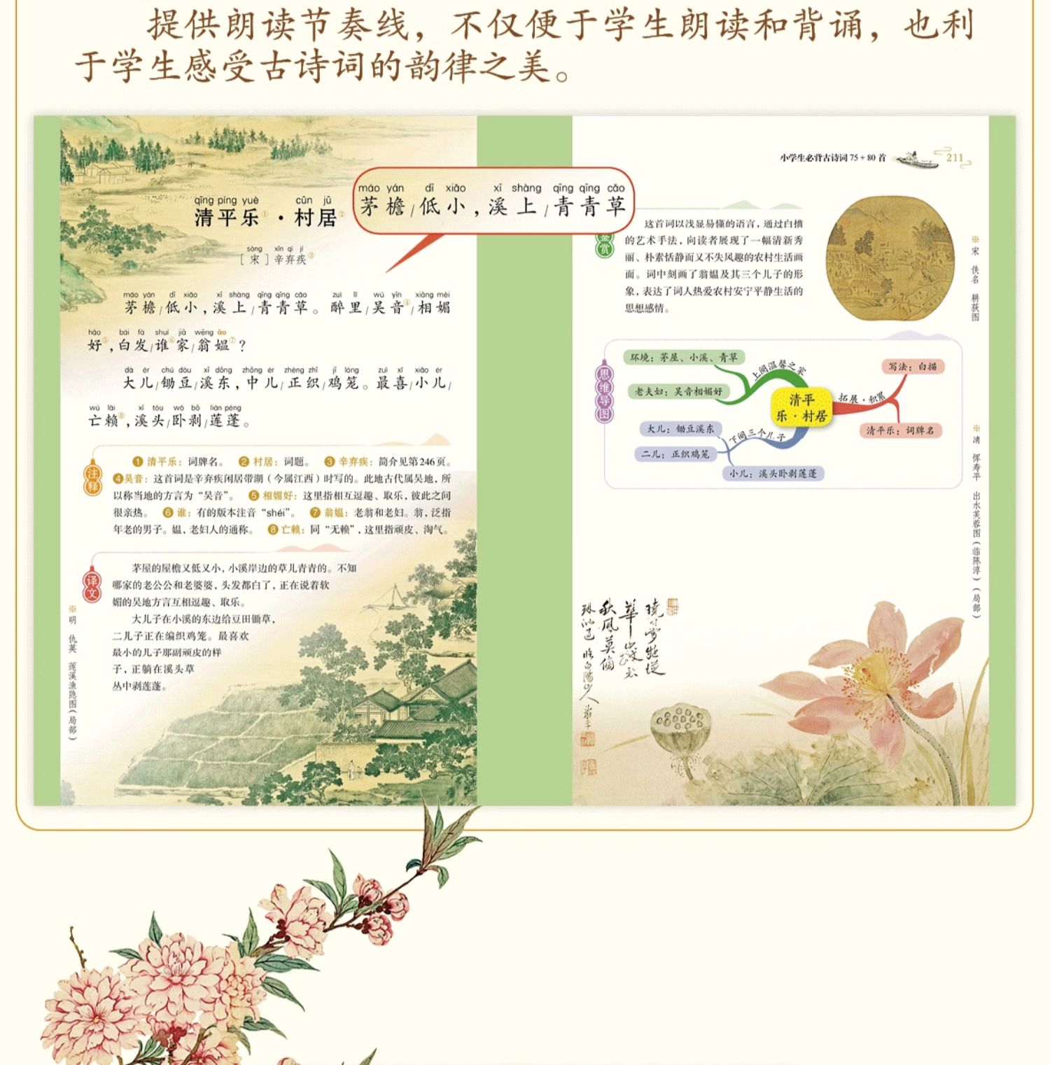 小学生必背古诗词75十80人教版注音版文言文大全一本通小古文100篇一年级二三四五六年级上册下册小学语文古诗文169首思维导图同优 - 图2