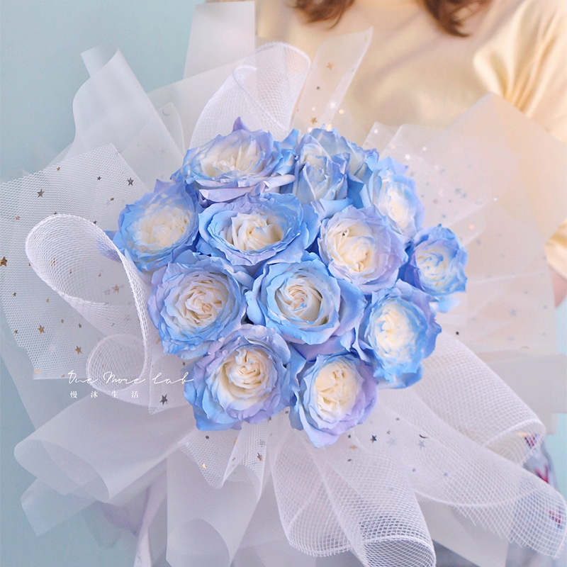 烫金星月纱鲜花花束包花网纱星星月亮纱网红花束配件花店花艺材料 - 图0