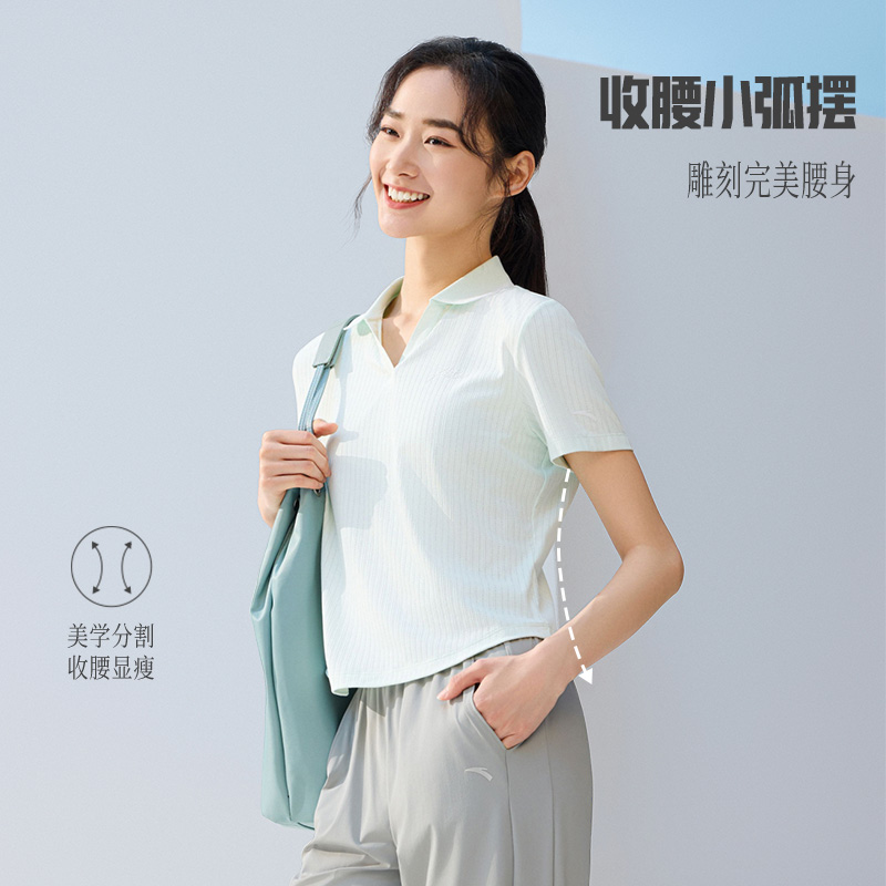 安踏速干网球服套装女2025夏季短袖短裙两件套装女跑步运动套装 - 图2