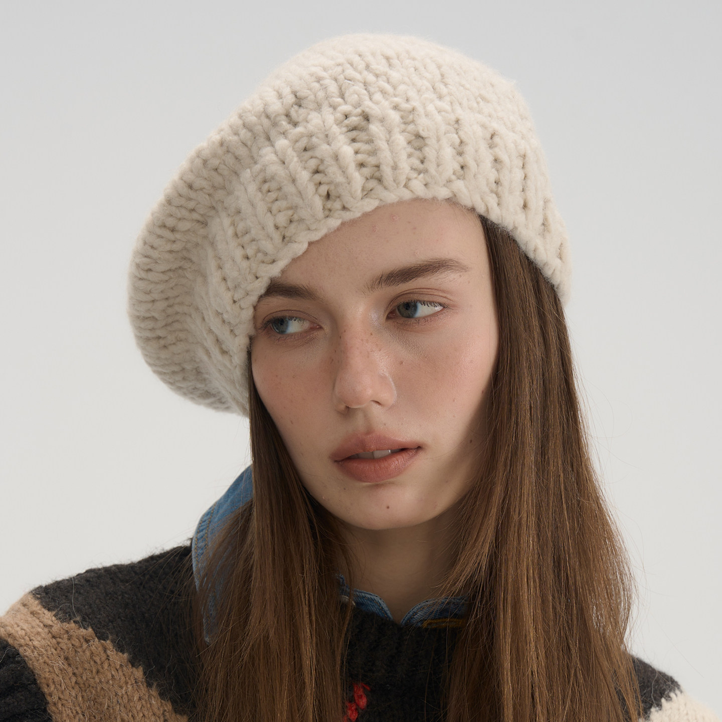 JOJOKUR 法式慵懒康赛妮真丝羊绒手工粗棒针织毛线帽贝雷帽多色,淘宝优惠券,粉丝福利购,淘宝优惠卷