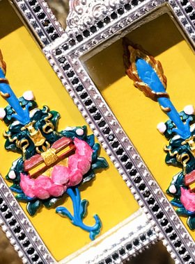 五台山文殊剑藏银嘎乌盒手绘擦擦唐卡立体吊坠佛牌智慧项链车挂