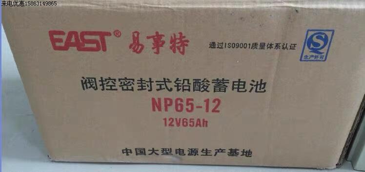 蓄电池12V65ah EAST NP65-12电池配电室直流屏UPS后备电瓶-图0