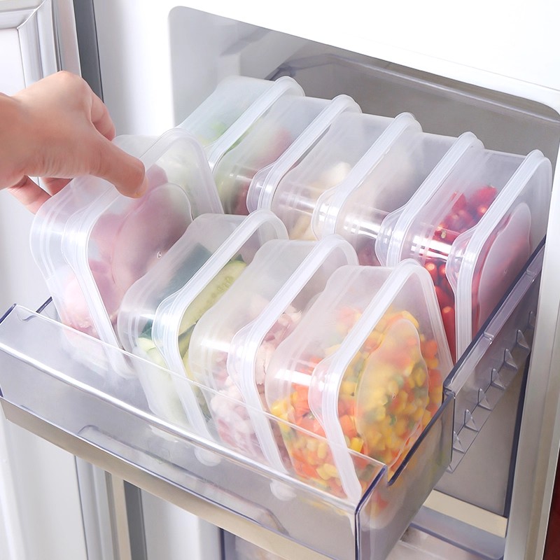 冰箱保鲜盒冷冻分装食品级收纳盒密封带盖冻肉分格冷藏分装小盒子 - 图1
