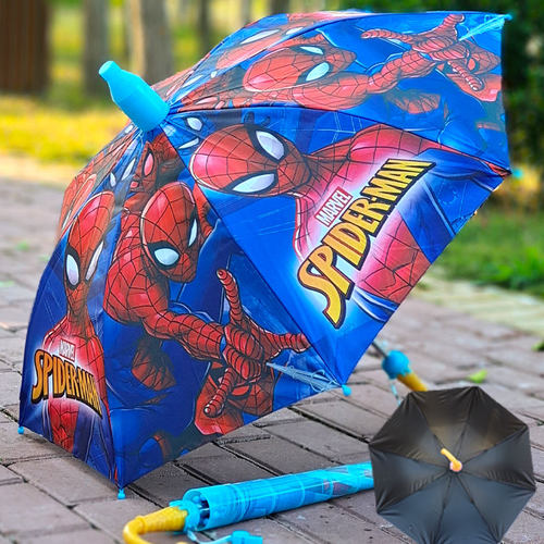 蜘蛛侠儿童雨伞男孩宝宝小学生专用晴雨两用伞黑胶防风加固防晒伞-图0