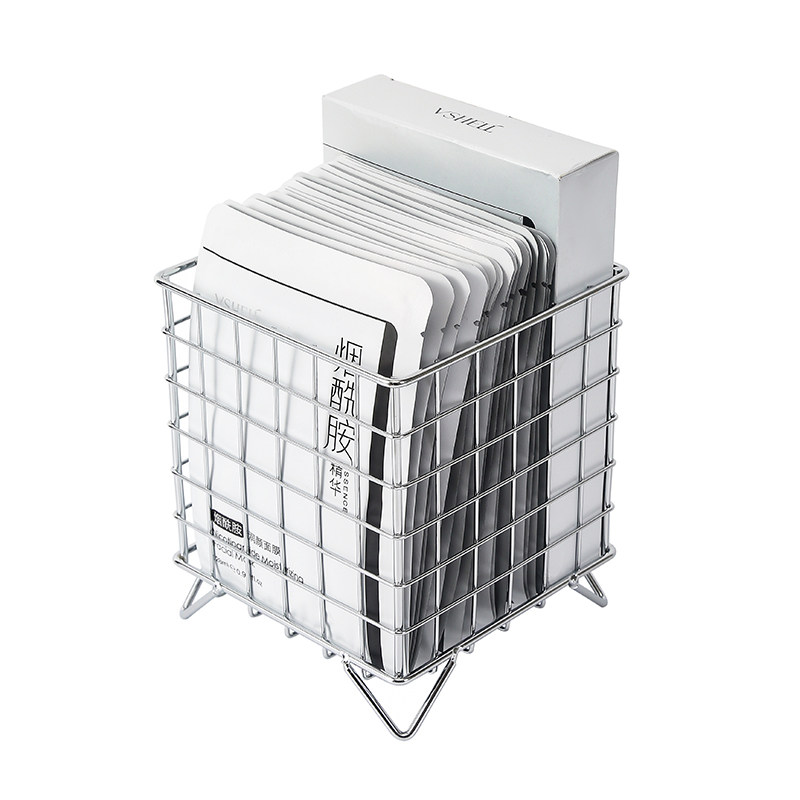 ins铁艺收纳筐办公室宿舍收纳盒桌面大容量化妆品杂物面膜收纳架,淘宝优惠券,粉丝福利购,淘宝优惠卷