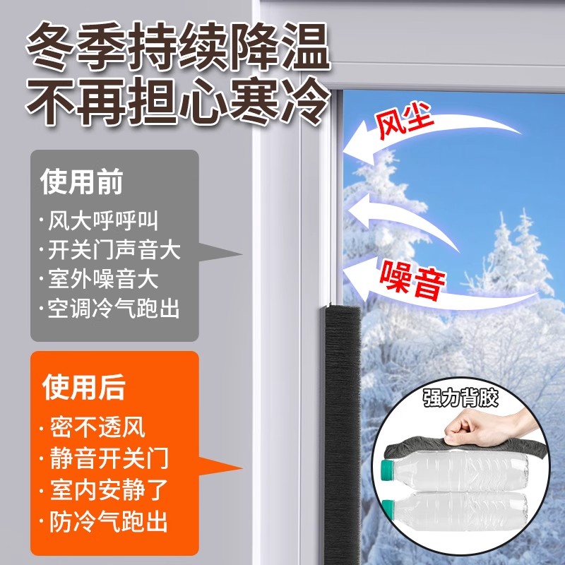 门缝密封条窗户挡风神器门底防风条门窗缝隙玻璃推拉漏风冬季毛条 - 图1