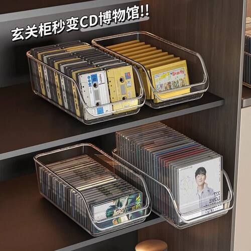 cd盒收纳盒桌面黑胶唱片存放整理收藏磁带专辑展示架子光盘收纳盒 - 图2